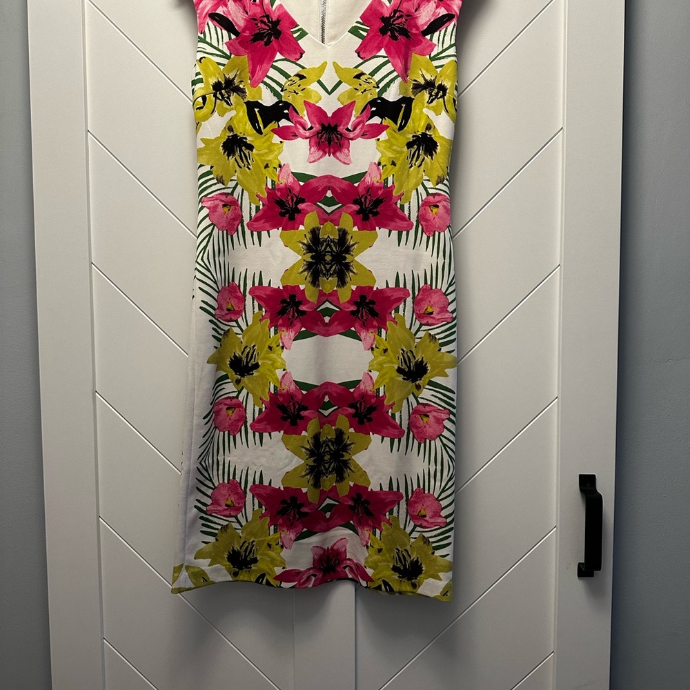 INC International Concepts Floral Mini Dress - Pink, Yellow, Black